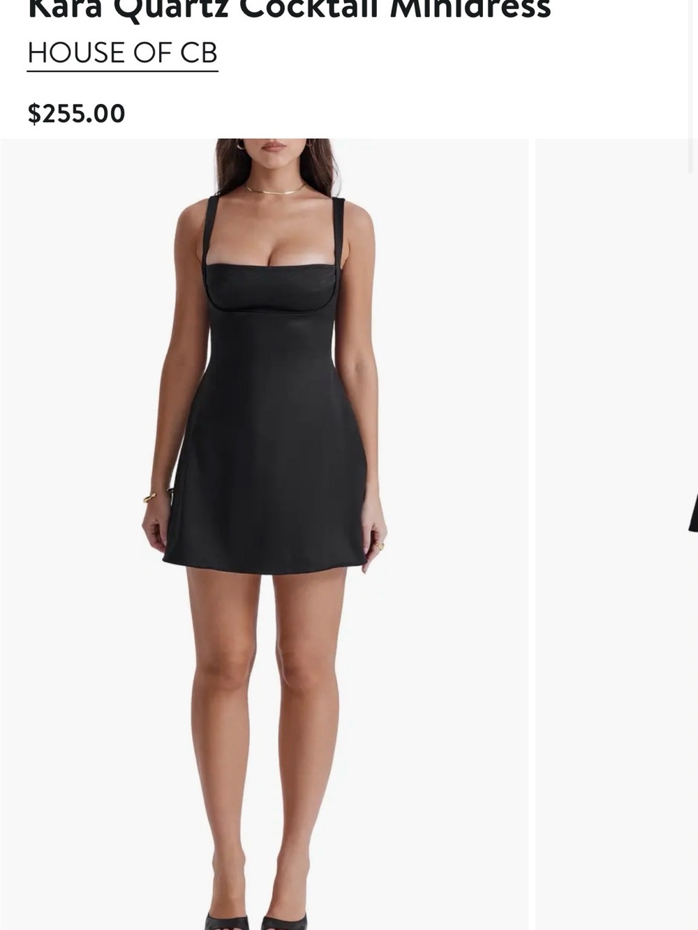 House of CB Black Kara Mini Slip Dress